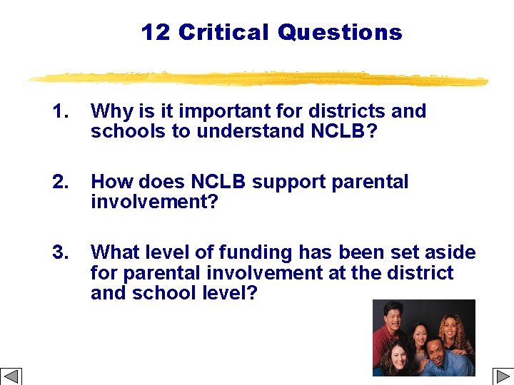 12 Critical Questions 1. Why is it important for districts and schools to understand