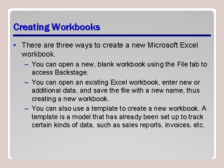 Working with Microsoft Excel 2010 Lesson 3 Objectives