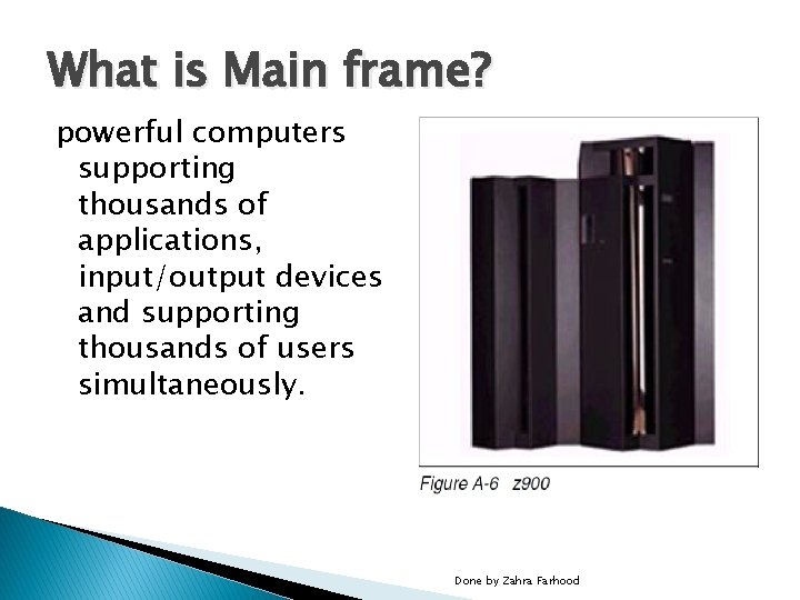 What is Main frame? powerful computers supporting thousands of applications, input/output devices and supporting