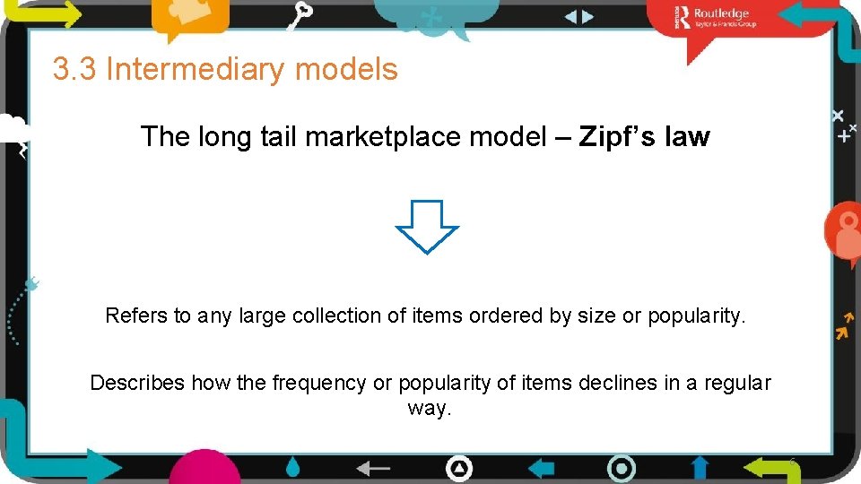 3. 3 Intermediary models The long tail marketplace model – Zipf’s law Refers to