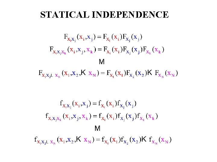 STATICAL INDEPENDENCE STATICAL INDEPENDENCE