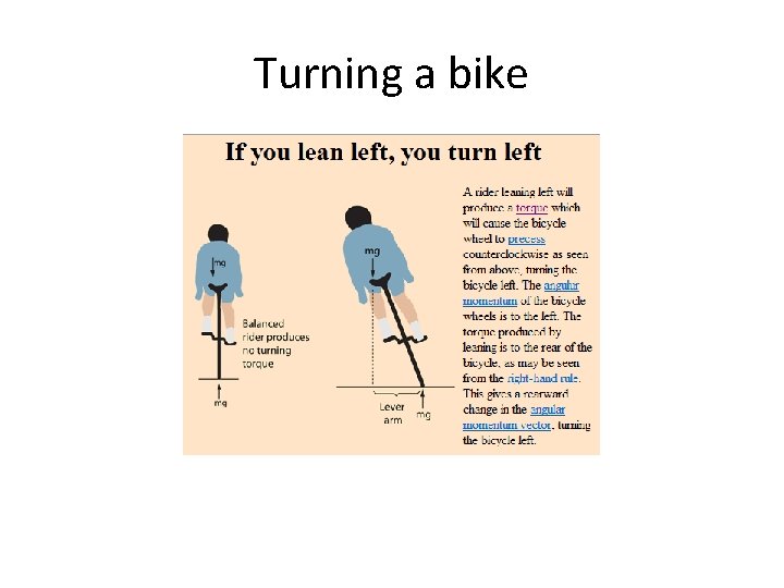 Turning a bike Turning a bike