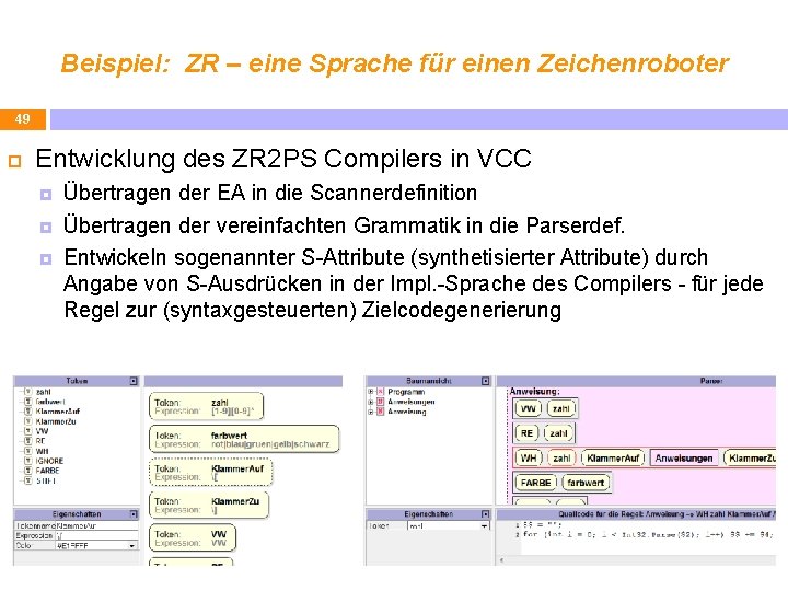 Beispiel: ZR – eine Sprache für einen Zeichenroboter 49 Entwicklung des ZR 2 PS