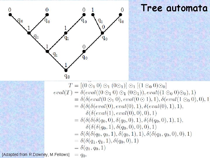 Tree automata [Adapted from R. Downey, M. Fellows] 