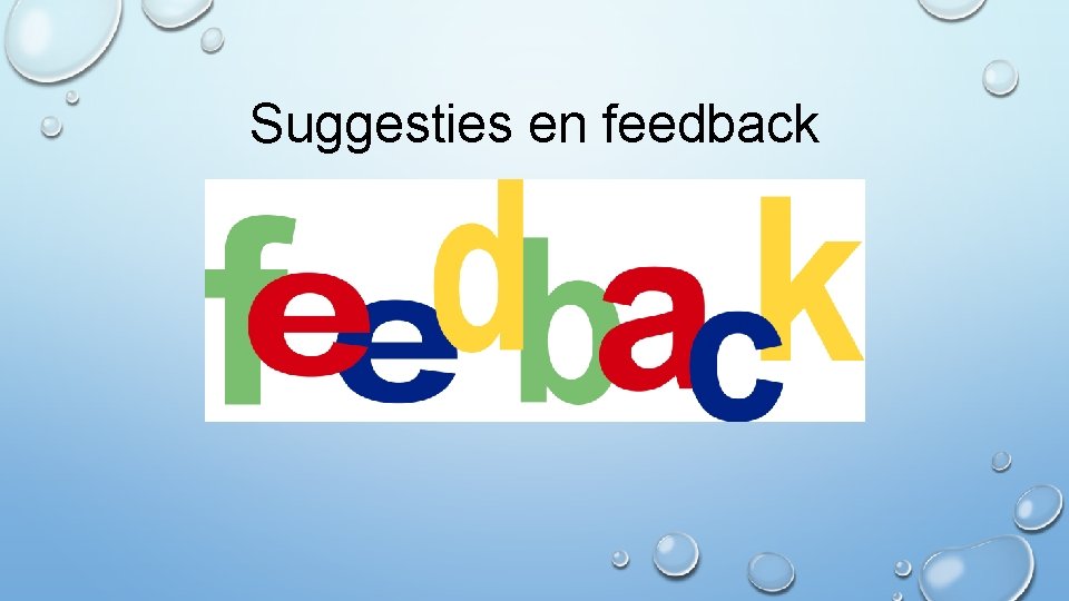 Suggesties en feedback 