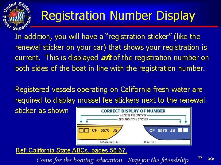 Registration Number Display In addition, you will have a “registration sticker” (like the renewal