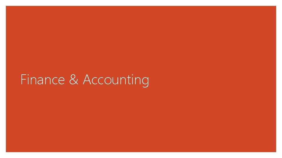 Finance & Accounting 
