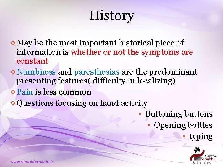 History v May be the most important historical piece of information is whether or