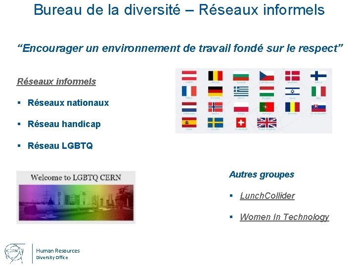 Bureau de la diversité – Réseaux informels “Encourager un environnement de travail fondé sur
