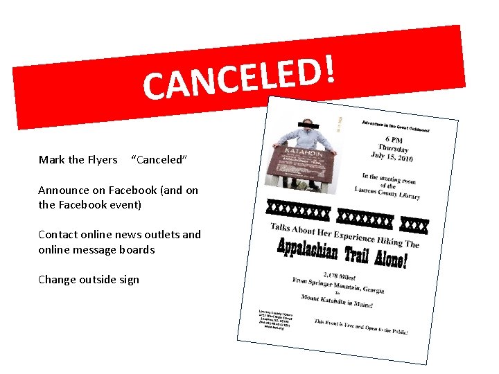 ! D E L E C CAN Mark the Flyers “Canceled” Announce on Facebook