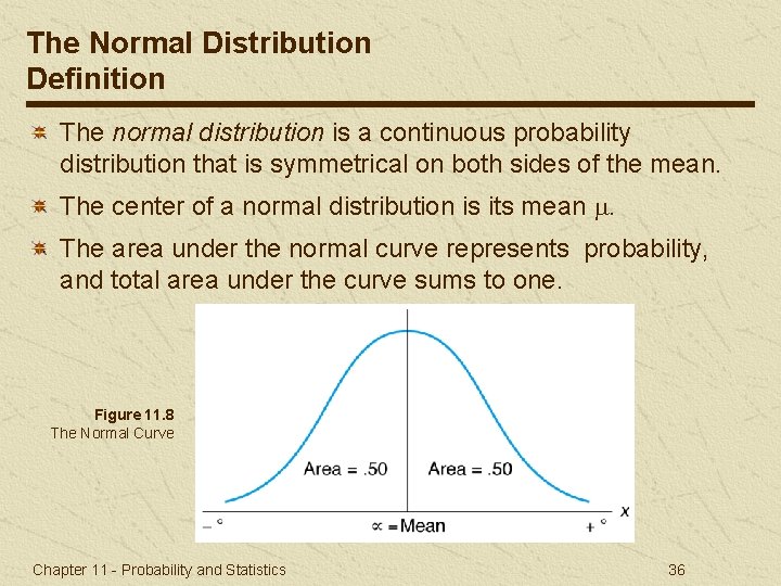 The Normal Distribution Definition The normal distribution is a continuous probability distribution that is