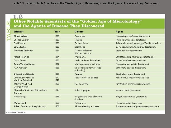 Table 1. 2 Other Notable Scientists of the “Golden Age of Microbiology” and the