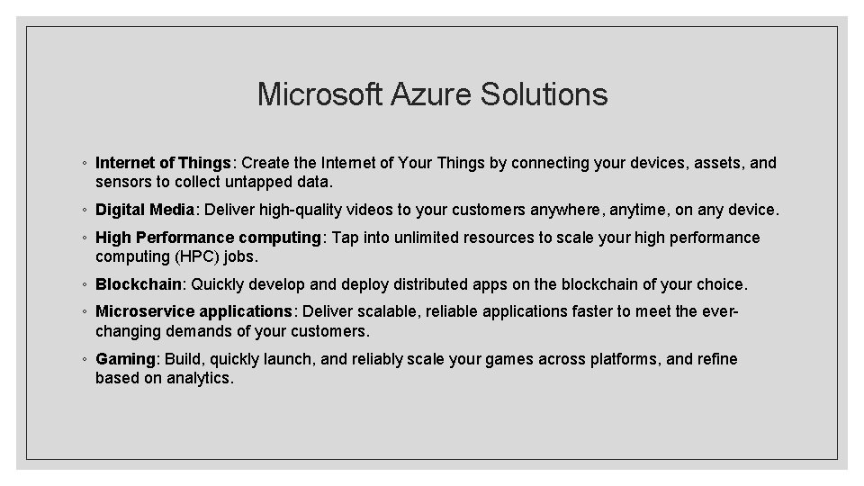 Microsoft Azure Solutions ◦ Internet of Things: Create the Internet of Your Things by Microsoft Azure Solutions ◦ Internet of Things: Create the Internet of Your Things by