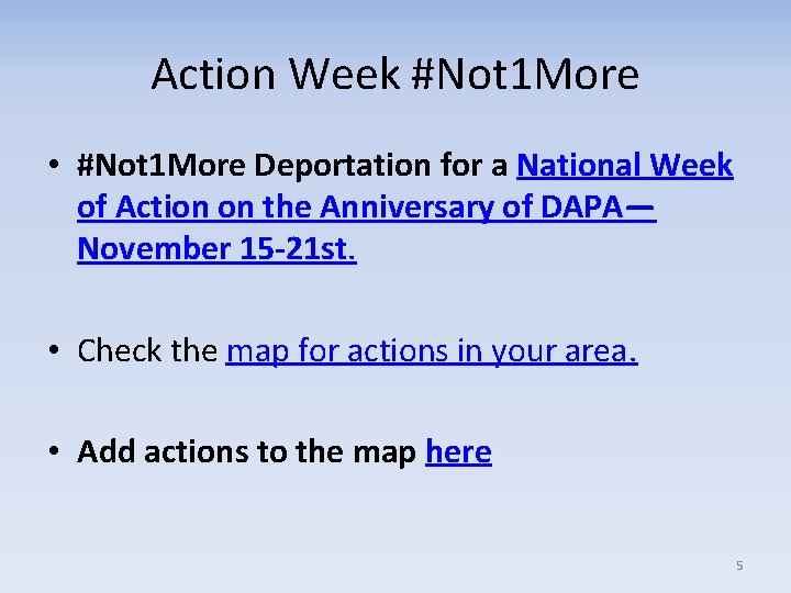 Action Week #Not 1 More • #Not 1 More Deportation for a National Week