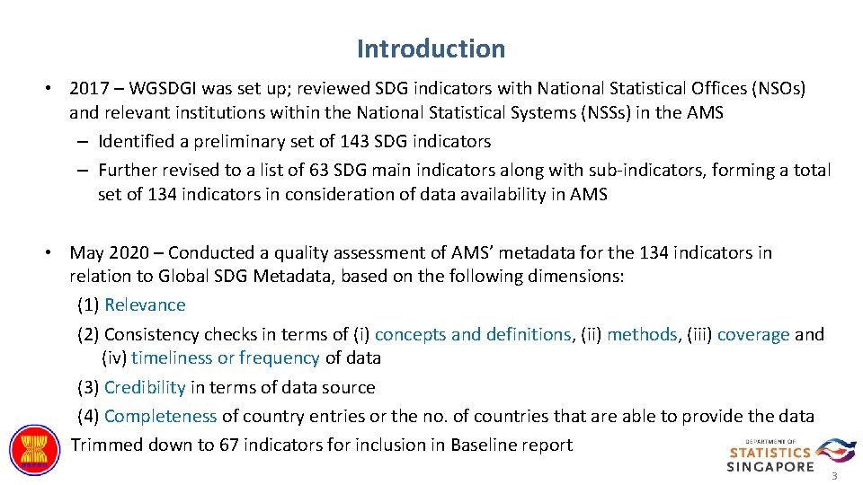 ASEAN SDG Indicators Baseline Report 2020 Singapore Department