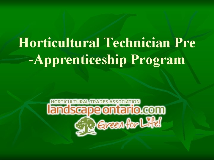 Horticulture apprenticeship ohio