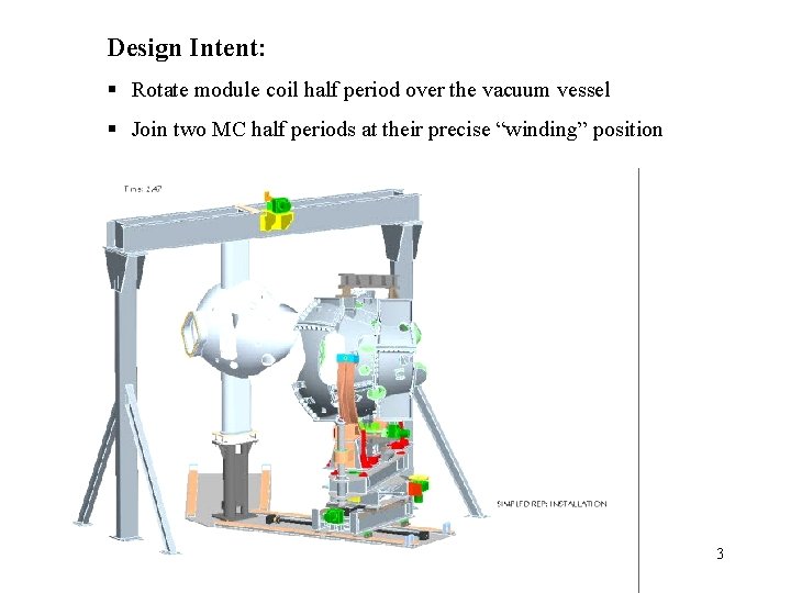 Design Intent: § Rotate module coil half period over the vacuum vessel § Join