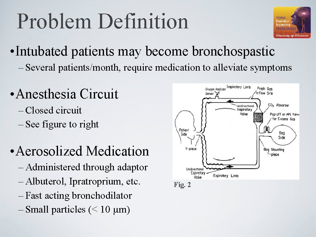 Problem Definition • Intubated patients may become bronchospastic – Several patients/month, require medication to