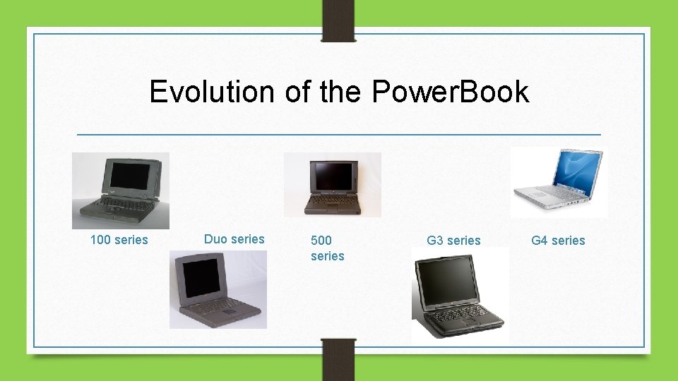 Evolution of the Power. Book 100 series Duo series 500 series G 3 series