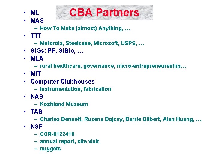  • ML • MAS CBA Partners – How To Make (almost) Anything, …