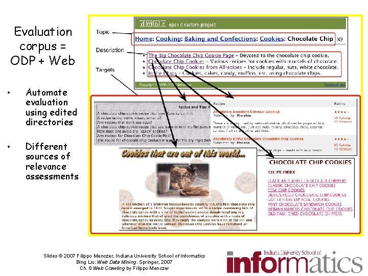 Evaluation corpus = ODP + Web • Automate evaluation using edited directories • Different