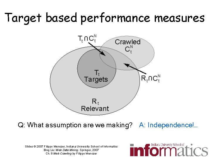 Target based performance measures Q: What assumption are we making? A: Independence!… Slides ©