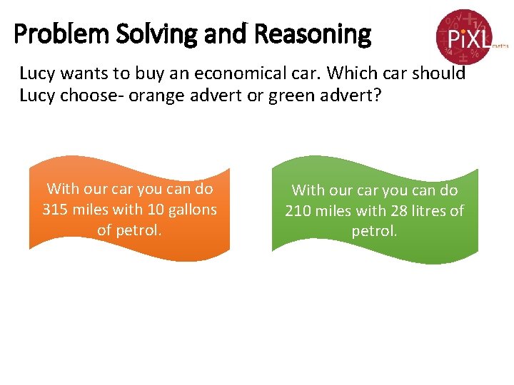 Problem Solving and Reasoning Lucy wants to buy an economical car. Which car should