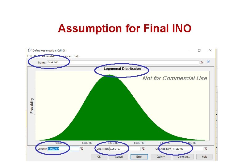 Assumption for Final INO 