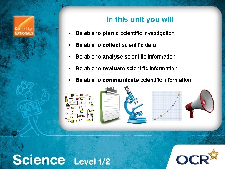 In this unit you will • Be able to plan a scientific investigation •