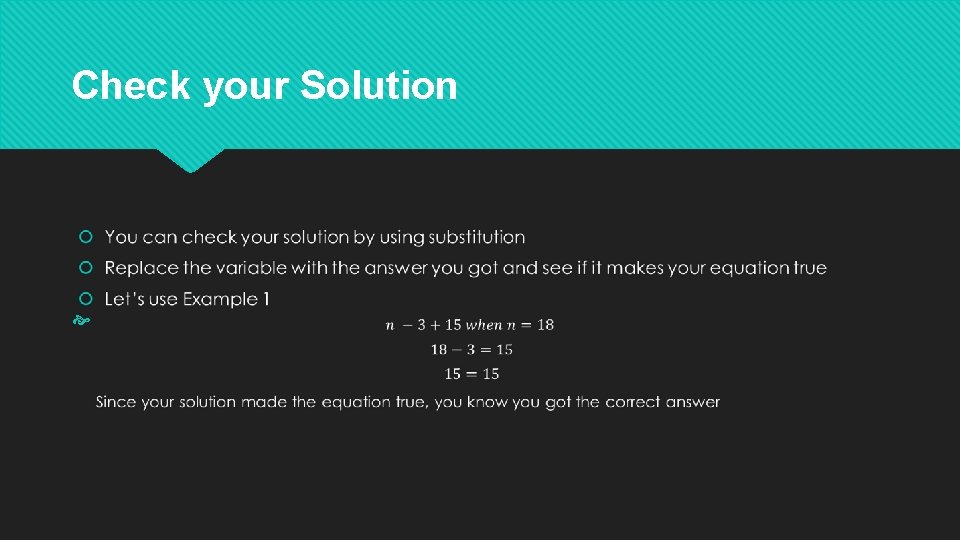 Check your Solution 