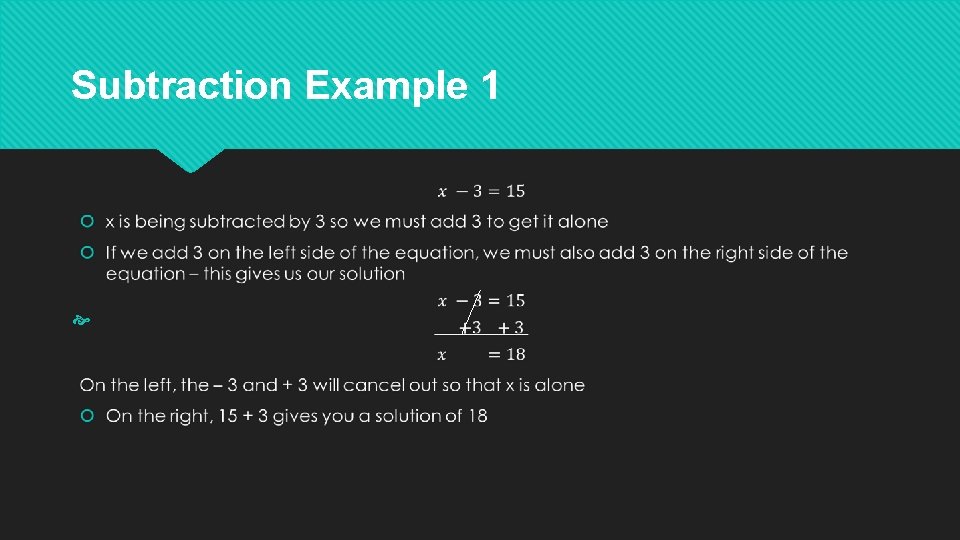Subtraction Example 1 
