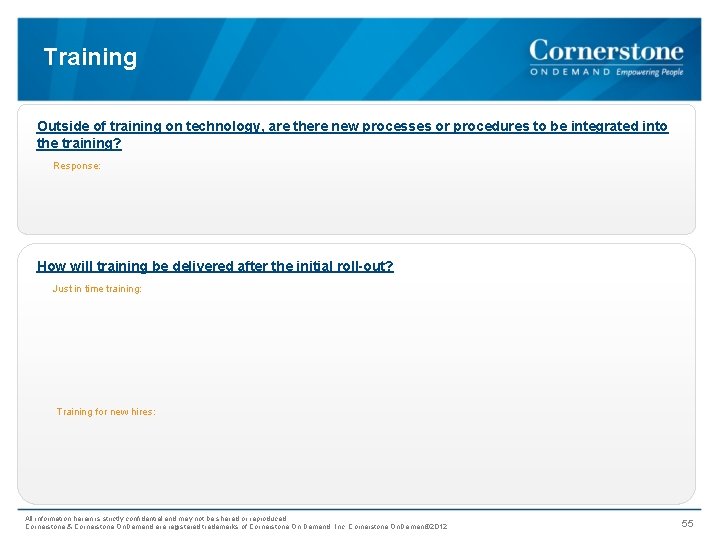 Training Outside of training on technology, are there new processes or procedures to be