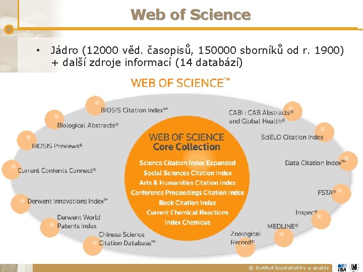 Web of Science • Jádro (12000 věd. časopisů, 150000 sborníků od r. 1900) + Web of Science • Jádro (12000 věd. časopisů, 150000 sborníků od r. 1900) +