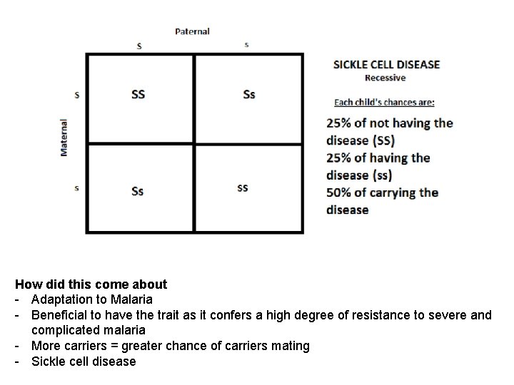 How did this come about - Adaptation to Malaria - Beneficial to have the