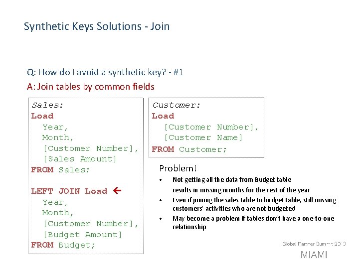 Synthetic Keys Solutions - Join Q: How do I avoid a synthetic key? -