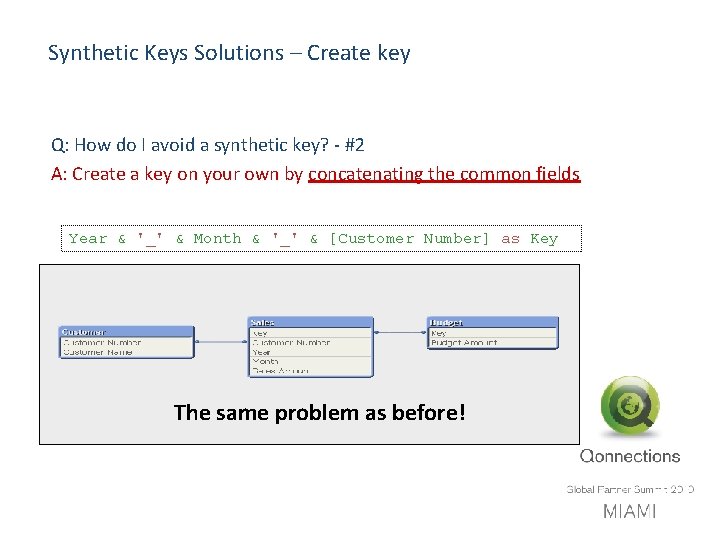 Synthetic Keys Solutions – Create key Q: How do I avoid a synthetic key?