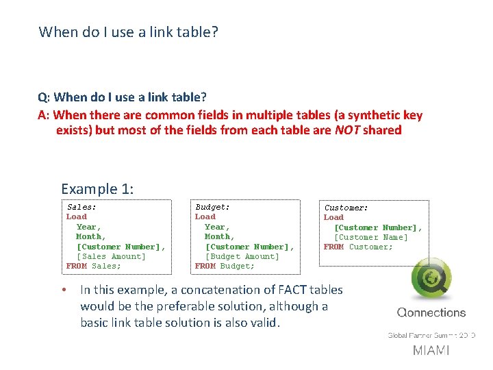 When do I use a link table? Q: When do I use a link