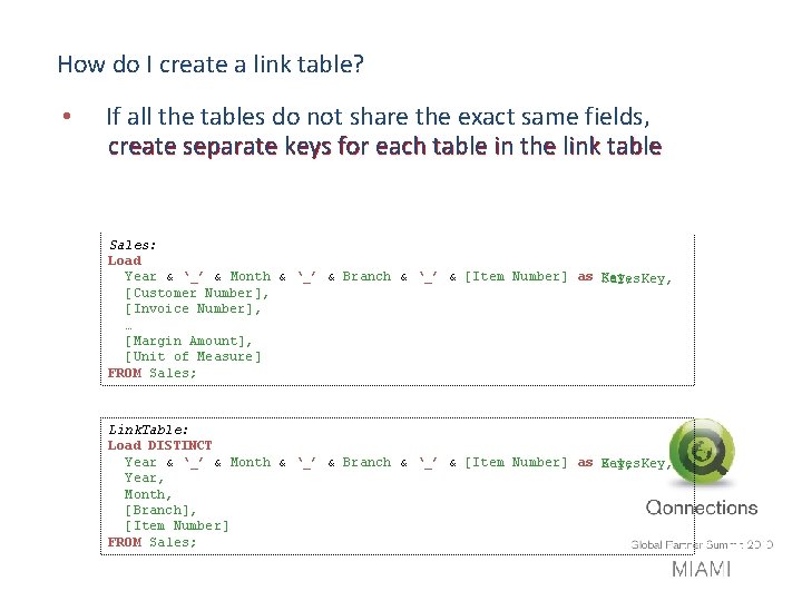How do I create a link table? • If all the tables do not