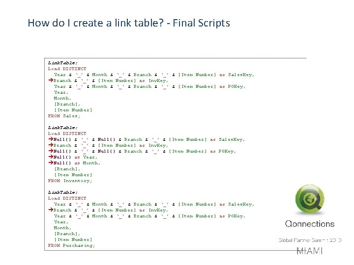 How do I create a link table? - Final Scripts Link. Table: Load DISTINCT