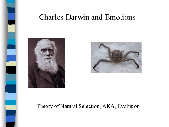 Charles Darwin and Emotions Theory of Natural Selection, AKA, Evolution 