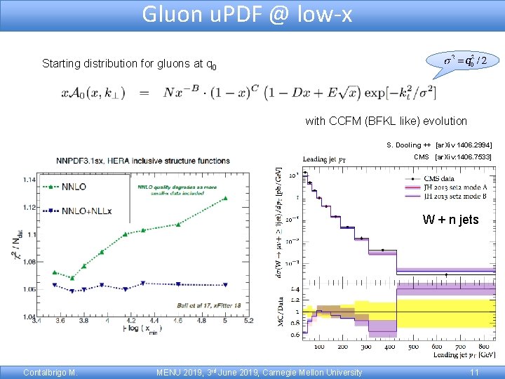 Gluon u. PDF @ low-x Starting distribution for gluons at q 0 with CCFM