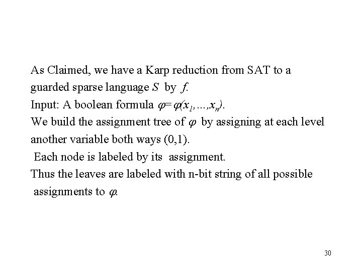 As Claimed, we have a Karp reduction from SAT to a guarded sparse language