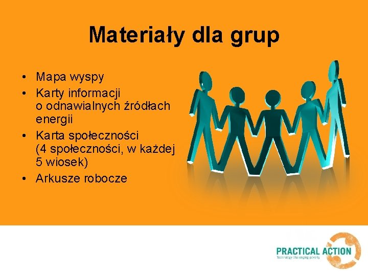 Materiały dla grup • Mapa wyspy • Karty informacji o odnawialnych źródłach energii •