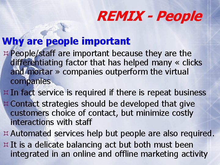 REMIX - People Why are people important People/staff are important because they are the