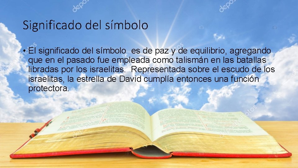 Significado del símbolo • El significado del símbolo es de paz y de equilibrio,