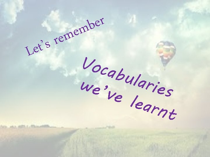 Le m e r s t’ r e b em Voc abu l arie