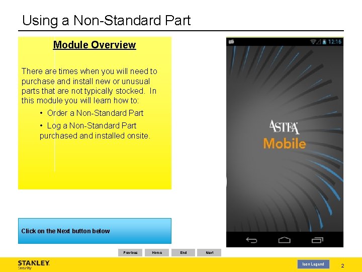 Using a Non-Standard Part Module Overview There are times when you will need to