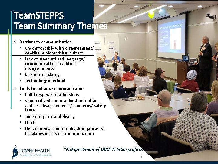 Team. STEPPS Team Summary Themes • Barriers to communication • uncomfortably with disagreement/ conflict