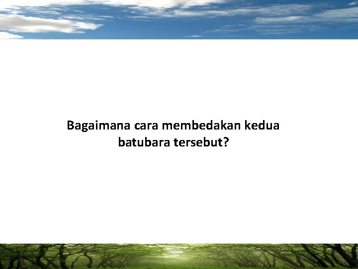 Bagaimana cara membedakan kedua batubara tersebut? 