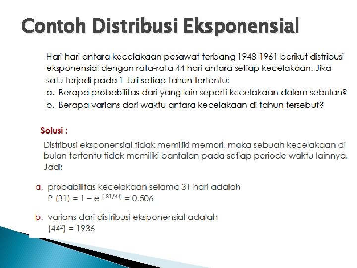 Contoh Distribusi Eksponensial 